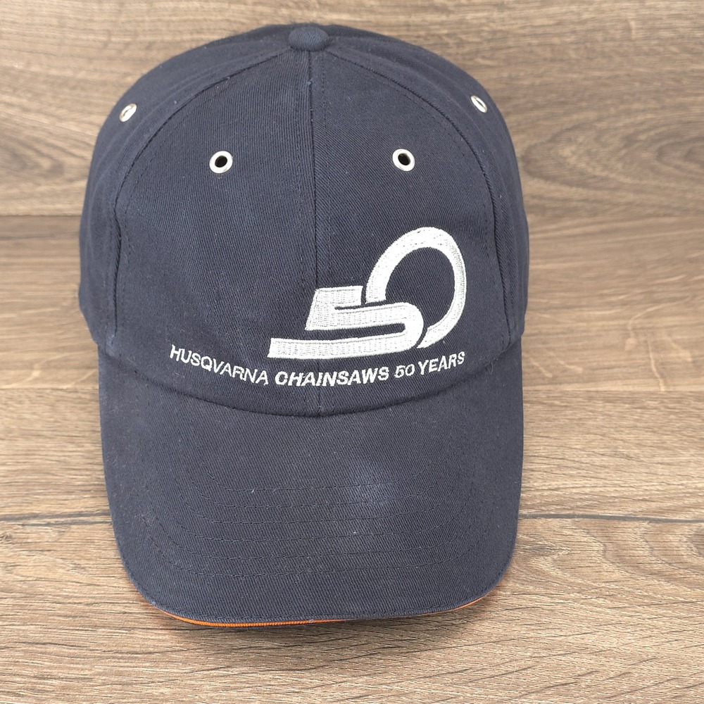 Husqvarna Hat Cap Strap Back Mens Navy Chainsaw Logging Forestry Workwear